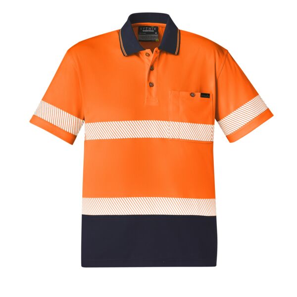 Unisex Hi Vis Segmented Tape Short Sleeve Polo Thumbnail